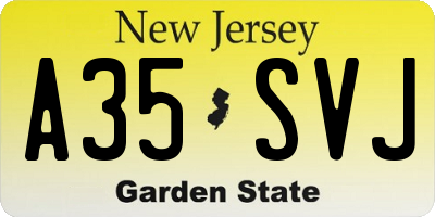 NJ license plate A35SVJ