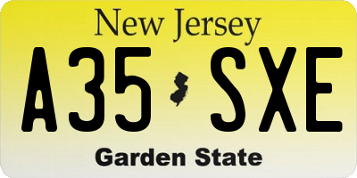 NJ license plate A35SXE