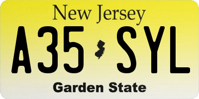 NJ license plate A35SYL