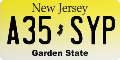 NJ license plate A35SYP