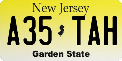 NJ license plate A35TAH