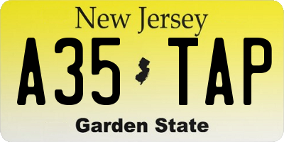 NJ license plate A35TAP