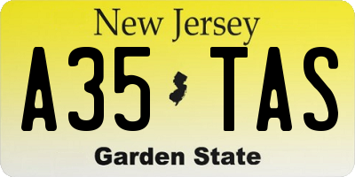 NJ license plate A35TAS