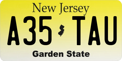 NJ license plate A35TAU