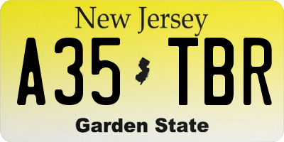 NJ license plate A35TBR