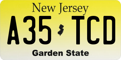 NJ license plate A35TCD