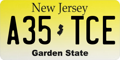 NJ license plate A35TCE