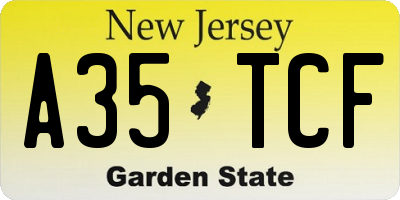 NJ license plate A35TCF
