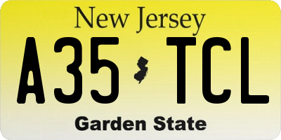 NJ license plate A35TCL