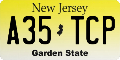 NJ license plate A35TCP