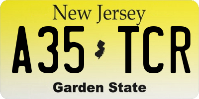NJ license plate A35TCR