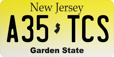 NJ license plate A35TCS