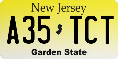NJ license plate A35TCT