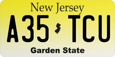 NJ license plate A35TCU