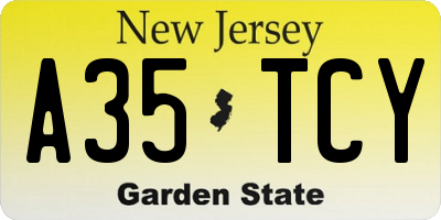 NJ license plate A35TCY