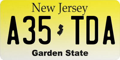 NJ license plate A35TDA