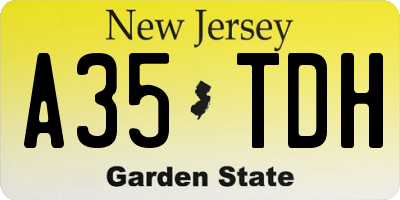 NJ license plate A35TDH