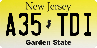 NJ license plate A35TDI