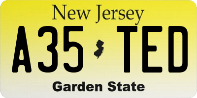 NJ license plate A35TED