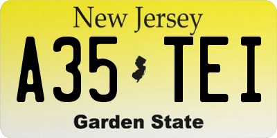 NJ license plate A35TEI