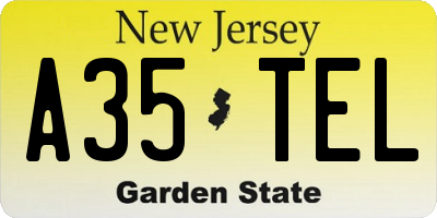 NJ license plate A35TEL