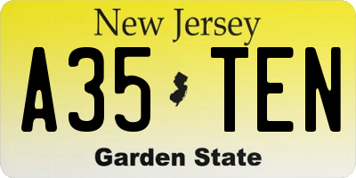 NJ license plate A35TEN
