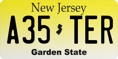 NJ license plate A35TER