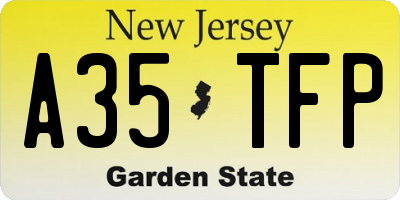 NJ license plate A35TFP
