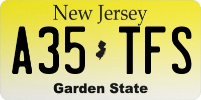 NJ license plate A35TFS