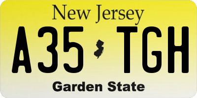NJ license plate A35TGH