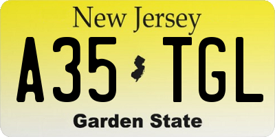 NJ license plate A35TGL