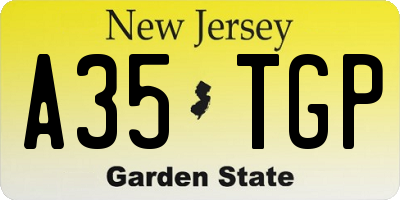 NJ license plate A35TGP