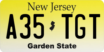 NJ license plate A35TGT