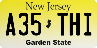 NJ license plate A35THI