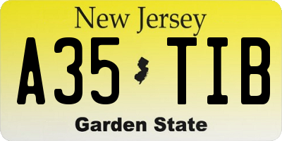 NJ license plate A35TIB