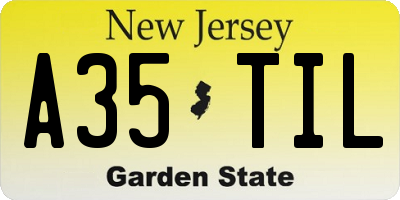 NJ license plate A35TIL