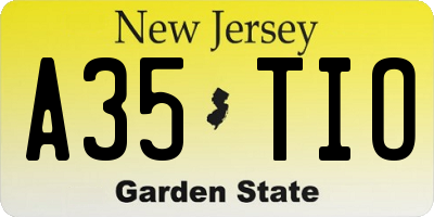 NJ license plate A35TIO