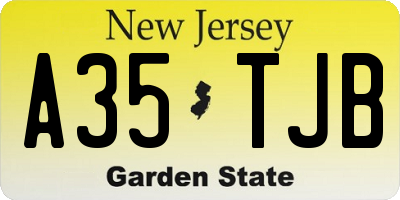 NJ license plate A35TJB