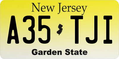 NJ license plate A35TJI