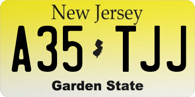 NJ license plate A35TJJ