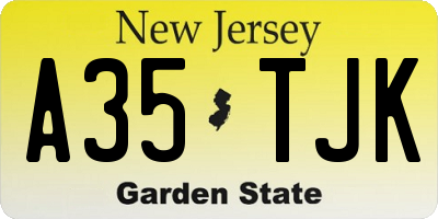 NJ license plate A35TJK