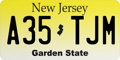NJ license plate A35TJM