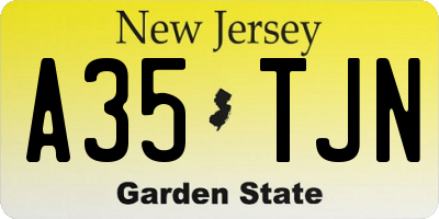 NJ license plate A35TJN