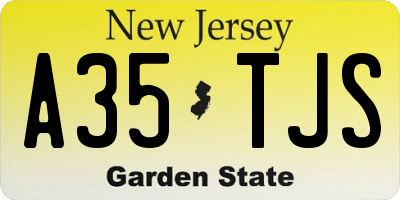 NJ license plate A35TJS