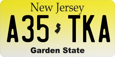 NJ license plate A35TKA