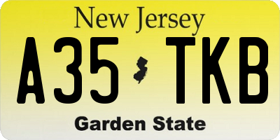 NJ license plate A35TKB
