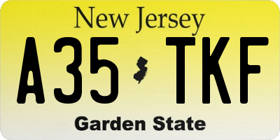 NJ license plate A35TKF