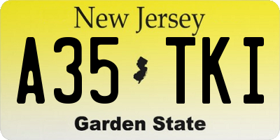 NJ license plate A35TKI