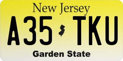 NJ license plate A35TKU