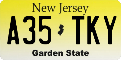 NJ license plate A35TKY